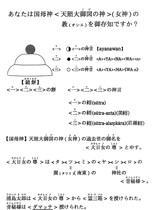 ���Ȃ��͍���_���V�Ƒ��}�̐_���i���_�j�̋��i�I�V�G�j���䑶�m�ł����H